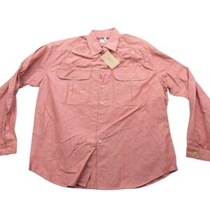 Armani Jeans Mens Salmon Pink Chambray Button Up Shirt Size M